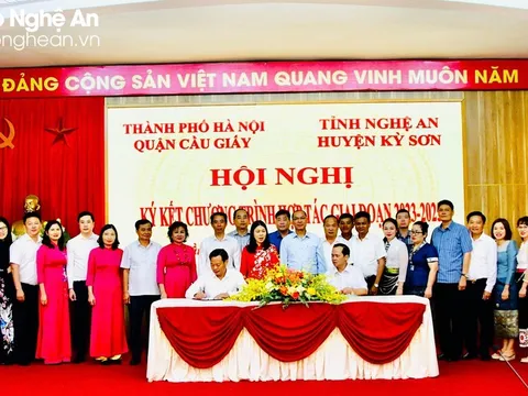 Quận Cầu Giấy (Hà Nội) hỗ trợ huyện nghèo Kỳ Sơn (Nghệ An) 20 tỷ đồng xây dựng trường học