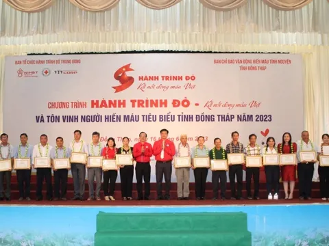 Đồng Tháp: Tổ chức Chương trình Hành trình Đỏ và Lễ Tôn vinh người hiến máu tình nguyện tiêu biểu năm 2023