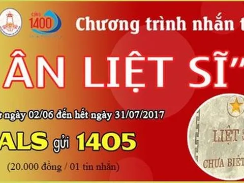 Phát động chương trình nhắn tin “Tri ân liệt sĩ - 2023”
