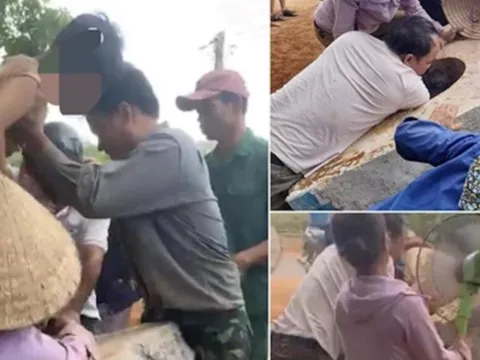 Quảng Trị: Cứu cháu bé bị mắc kẹt trong trụ bê tông làm móng cột điện