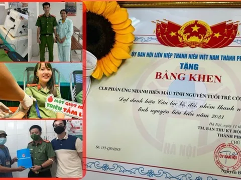 CLB phản ứng nhanh hiến máu tình nguyện Công an Thủ đô là mô hình tiêu biểu của Thanh niên Hà Nội 2023