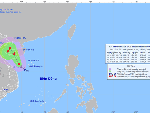 Áp thấp nhiệt đới giật cấp 9, khả năng mạnh thành bão