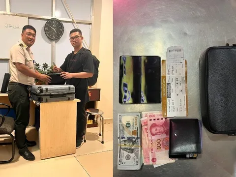 Hành khách nhận lại túi xách có nhiều ngoại tệ, tài sản giá trị bỏ quên tại sân bay Tân Sơn Nhất