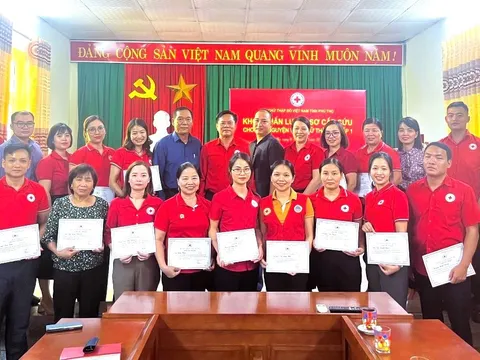 Phú Thọ: Hoàn thành khoá huấn luyện sơ cấp cứu cho tình nguyện viên Chữ thập đỏ cấp I
