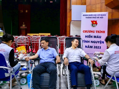 Hà Nội: Tiếp nhận 500 đơn vị máu trong ngày hội hiến máu tình nguyện năm 2023