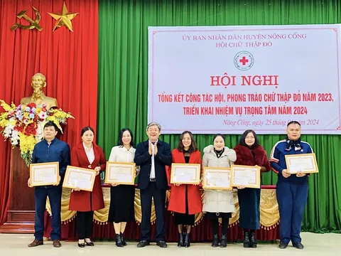 Tổng giá trị nhân đạo năm 2023 của hội Chữ thập đỏ huyện Nông Cống đạt trên 2,5 tỷ đồng