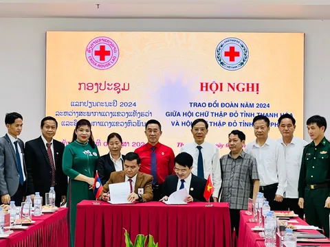 Hội Chữ thập đỏ hai tỉnh Thanh Hóa - Hủa Phăn tổ chức Hội nghị trao đổi đoàn thường niên 2024