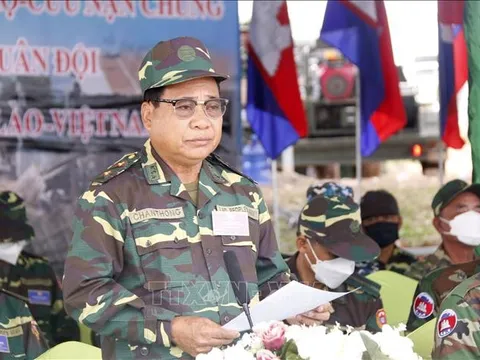 Lần đầu tiên, quân đội Lào - Việt Nam - Campuchia tổ chức diễn tập cứu hộ, cứu nạn