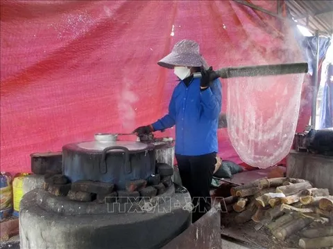 Làng nghề miến dong lớn nhất xứ Thanh hối hả ngày cận Tết