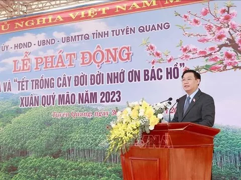 Chủ tịch Quốc hội dự Lễ phát động thi đua Tết trồng cây tại Tuyên Quang