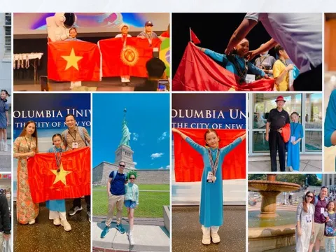 Cô bé 9 tuổi xuất hiện cùng lá cờ Tổ quốc trên đấu trường Toán học quốc tế