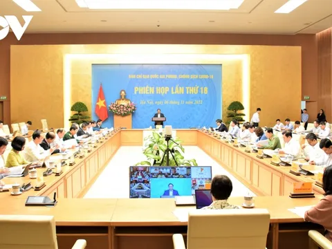 Thủ tướng chủ trì phiên họp 18 Ban Chỉ đạo Quốc gia Phòng, chống dịch Covid-19