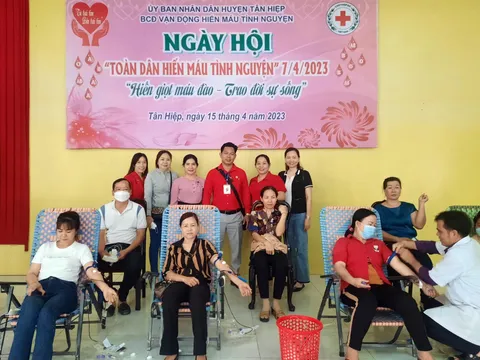 Kiên Giang: Tiếp nhận 454 đơn vị máu trong Ngày hội toàn dân hiến máu tại Tân Hiệp