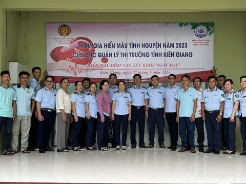 Cục Quản lý thị trường tỉnh Kiên Giang tham gia Chương trình hiến máu tình nguyện năm 2023.