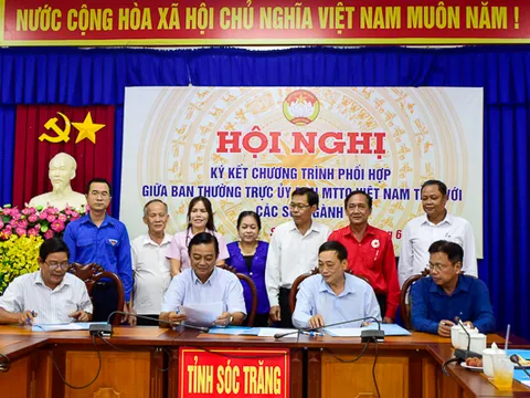 Sóc Trăng: Ủy ban Mặt trận Tổ quốc tỉnh ký kết chương trình phối hợp với các sở ngành