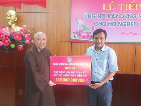 Đồng Tháp ủng hộ xây dựng nhà Đại đoàn kết cho hộ nghèo tỉnh Điện Biên