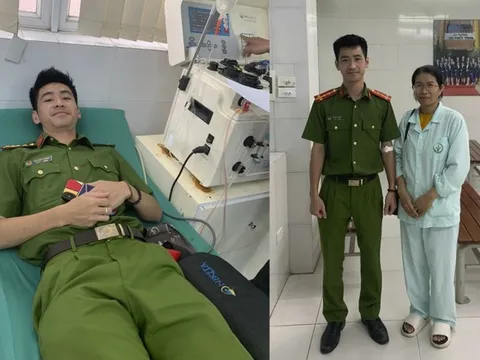 Thanh niên Công an thủ đô hiến máu và tiểu cầu giúp người bệnh phẫu thuật gấp