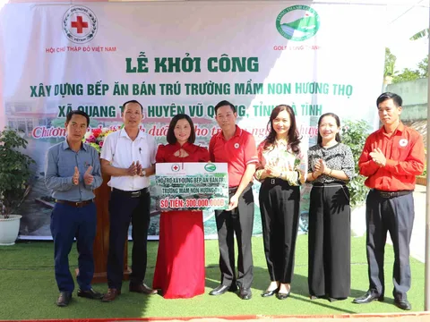 Hội Chữ thập đỏ Hà Tĩnh hỗ trợ xây dựng bếp ăn cho trường mầm non xã biên giới