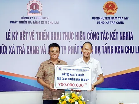 CIZIDCO hỗ trợ xã kết nghĩa Trà Cang 700 triệu đồng