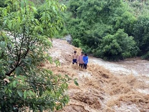 Gia Lai: Kịp thời giải cứu 3 cháu bé bị mắc kẹt giữa dòng nước lũ