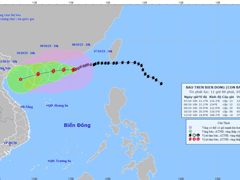 Bão số 4 giật cấp 16, hướng về vịnh Bắc Bộ
