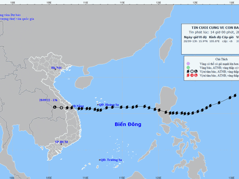 Bão số 4 di chuyển chủ yếu theo hướng Tây và đang tan dần