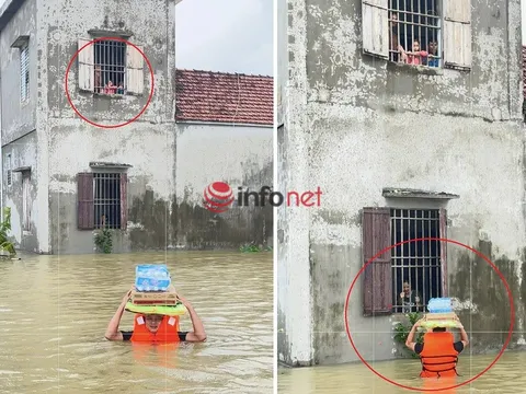 Cảm động những hình ảnh ấm tình người trong mưa lũ miền Trung