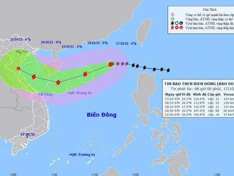 Đạt cường độ cực đại, bão Nesat sẽ suy yếu do gặp không khí lạnh