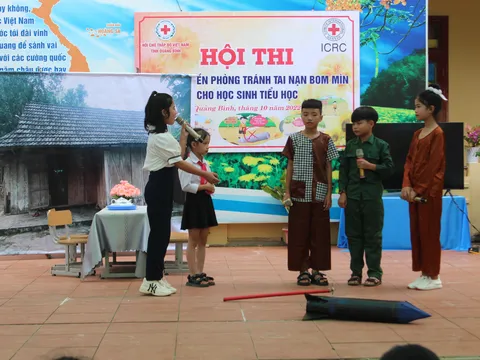 Hội Chữ thập đỏ tỉnh Quảng Bình tổ chức Hội thi tuyên truyền phòng tránh tai nạn bom mìn cho học sinh Tiểu học