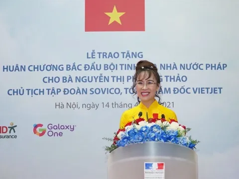 CEO Vietjet Nguyễn Thị Phương Thảo được Pháp trao tặng Huân chương Bắc đẩu bội tinh