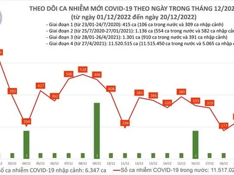 Ngày 20/12: Có 204 ca COVID-19 mới, nhiều hơn gần 4 lần số khỏi bệnh