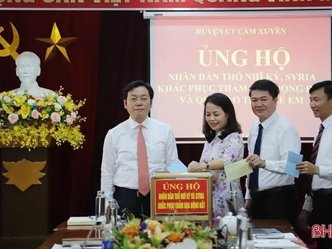 Hà Tĩnh: Huyện Cẩm Xuyên phát động quyên góp ủng hộ Nhân dân Thổ Nhĩ Kỳ và Syria khắc phục thảm họa động đất
