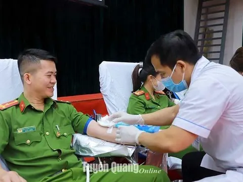 Tuyên Quang: 280 cán bộ, chiến sĩ Công an tham gia chương trình hiến máu tình nguyện