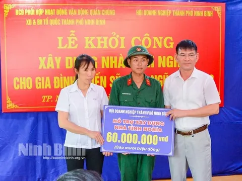 Ninh Bình: Khởi công Nhà tình nghĩa cho gia đình chiến sỹ có hoàn cảnh khó khăn