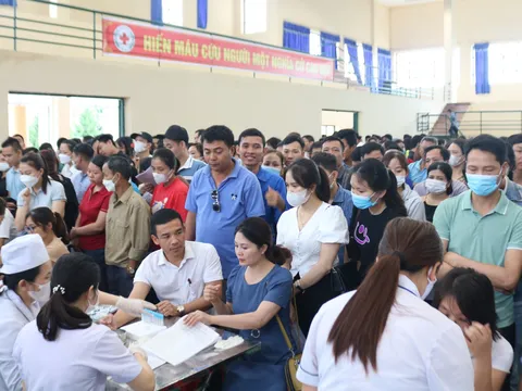 Thanh Hóa: Ngày hội hiến máu tình nguyện ở huyện Thiệu Hóa thu hút 1500 người