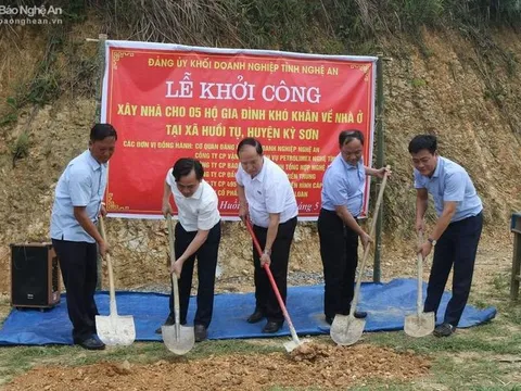 Đảng ủy khối Doanh nghiệp tỉnh Nghệ An khởi công xây dựng nhà ở cho 5 hộ nghèo Kỳ Sơn