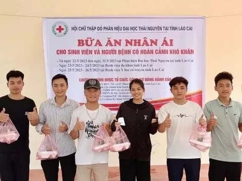 Hội Chữ thập đỏ Phân hiệu Đại học Thái Nguyên tại Lào Cai tổ chức chương trình 'Bữa ăn nhân ái'