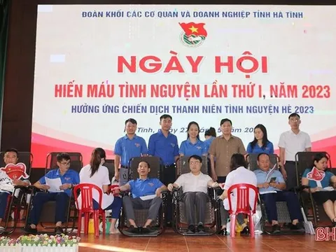 Hà Tĩnh: Thu 217 đơn vị máu tại Ngày hội hiến máu tình nguyện lần thứ I, năm 2023