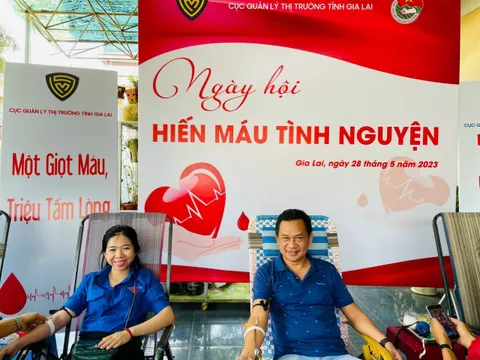 Cục QLTT Gia Lai tổ chức ngày Hội hiến máu tình nguyện thu được 31 túi máu với tổng số khối lượng 7.750ml máu