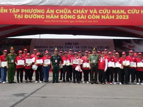 Hội Chữ thập đỏ Thành phố Hồ Chí Minh tham gia diễn tập phương án Chữa cháy và cứu hộ cứu nạn