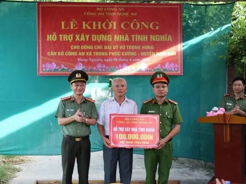 Khởi công xây nhà tình nghĩa cho cán bộ công an có hoàn cảnh đặc biệt khó khăn