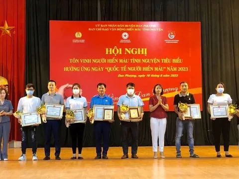 Hà Nội: Tôn vinh những tấm gương hiến máu tình nguyện tiêu biểu ở huyện Đan Phượng