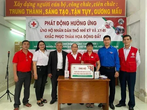 Hội Chữ thập đỏ tỉnh Bình Định tiếp nhận hơn 867 triệu đồng ủng hộ nhân dân Thổ Nhĩ Kỳ và Syria khắc phục động đất