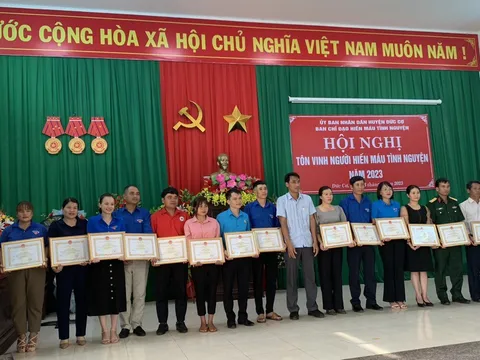 Huyện Đức Cơ (Gia Lai): Tôn vinh 58 tập thể, cá nhân trong phong trào hiến máu tình nguyện năm 2023