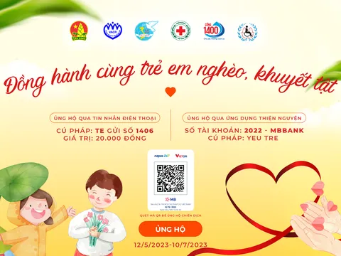 Nhắn tin ủng hộ Chương trình  “Đồng hành cùng trẻ em nghèo, khuyết tật"