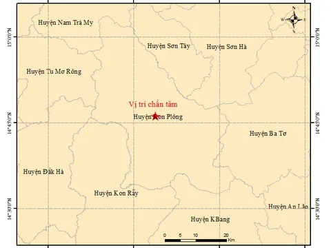 Trong buổi sáng 7/7, Kon Tum liên tiếp xảy ra 10 trận động đất