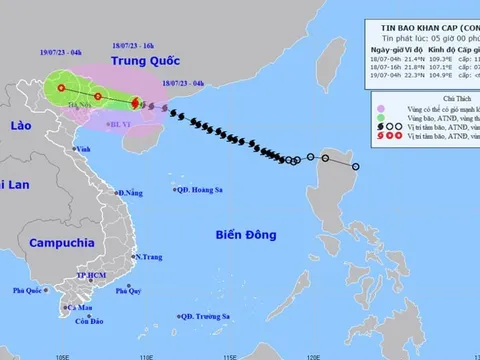 Bão số 1 mạnh cấp 11, giật cấp 14, mưa rất to