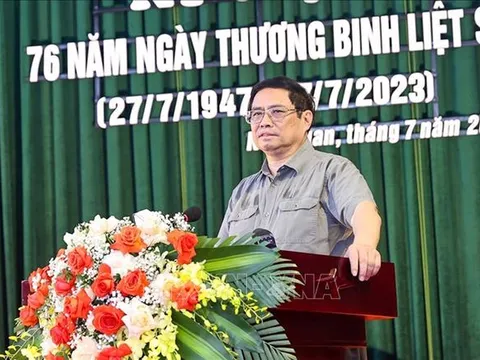 Thủ tướng Phạm Minh Chính: Chăm sóc thương binh, bệnh binh, người có công như chăm sóc người thân