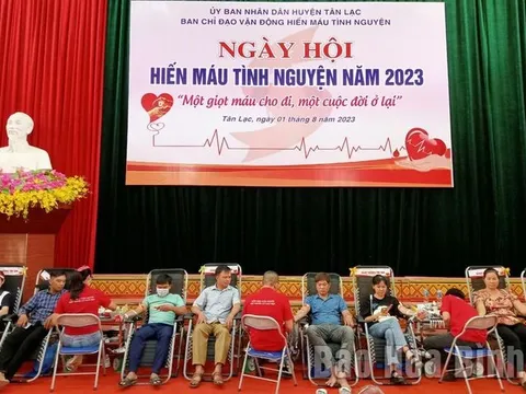 Hòa Bình: Hơn 1.000 người đăng ký tham gia hiến máu tình nguyện tại huyện Tân Lạc