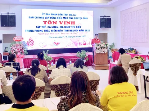Gia Lai: Tôn vinh 86 tập thể, cá nhân, gia đình tiêu biểu trong phong trào hiến máu tình nguyện
